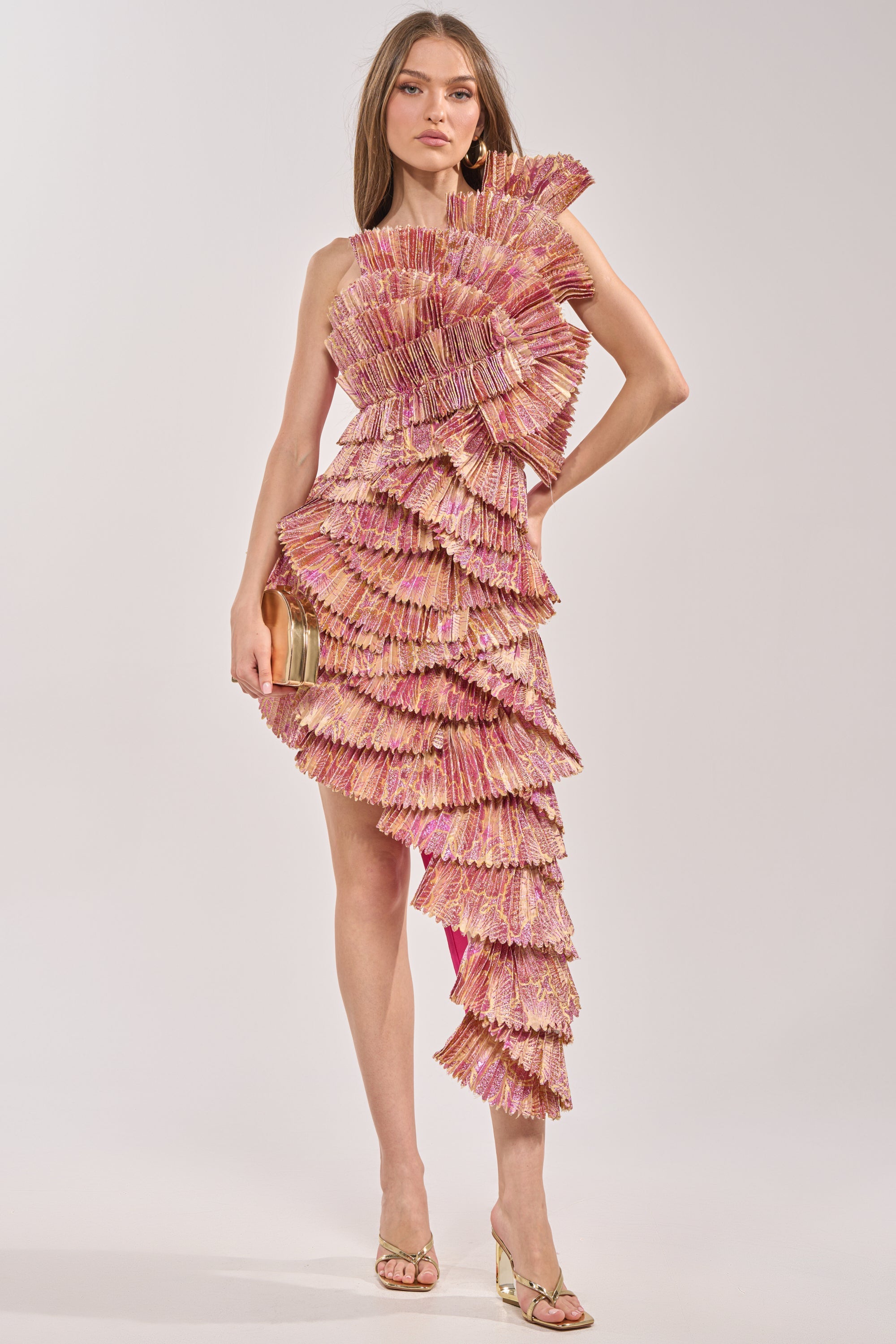 LUST FOR LIFE ASYMMETRICAL BROCADE MINI DRESS