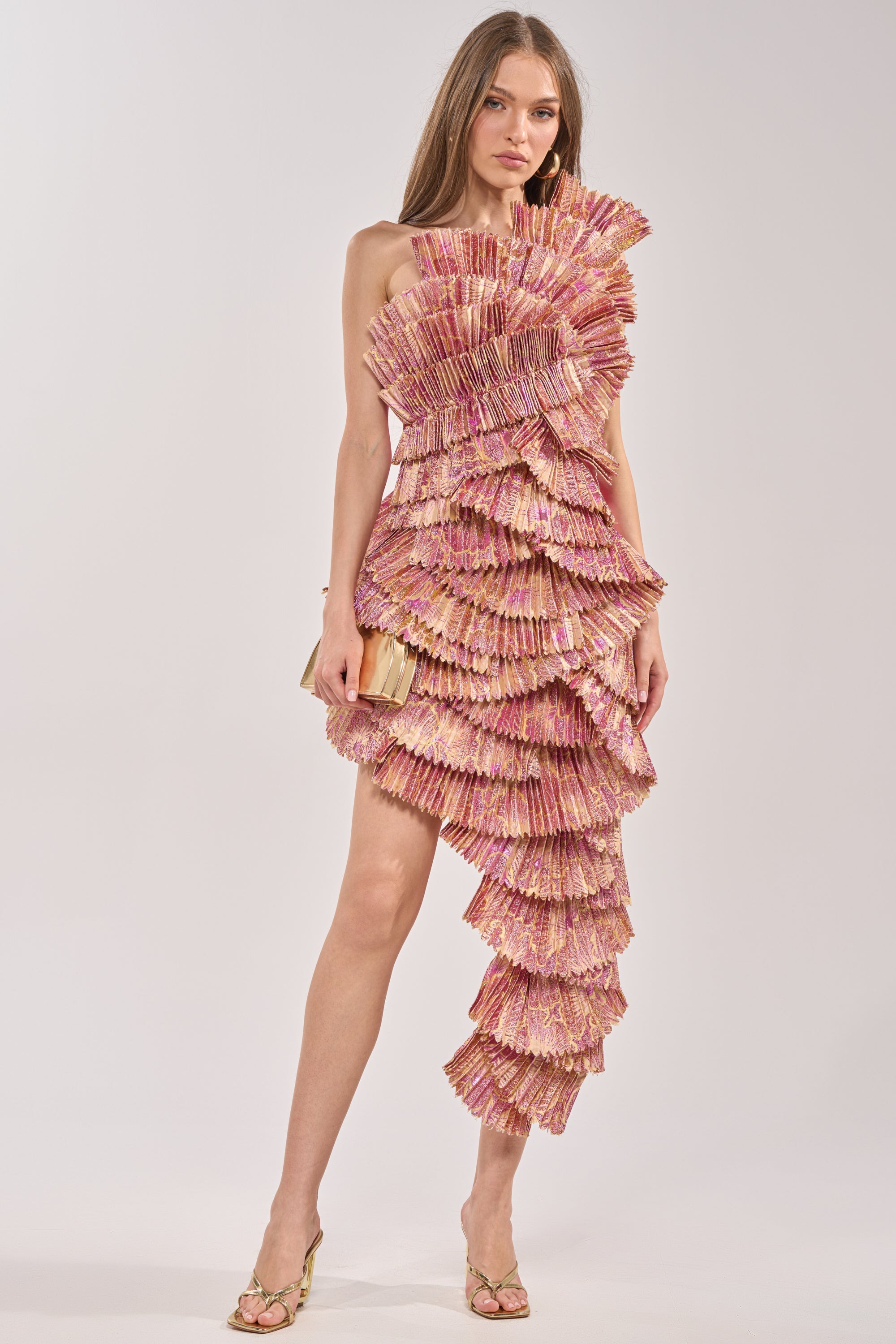 LUST FOR LIFE ASYMMETRICAL BROCADE MINI DRESS