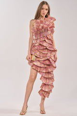 LUST FOR LIFE ASYMMETRICAL BROCADE MINI DRESS