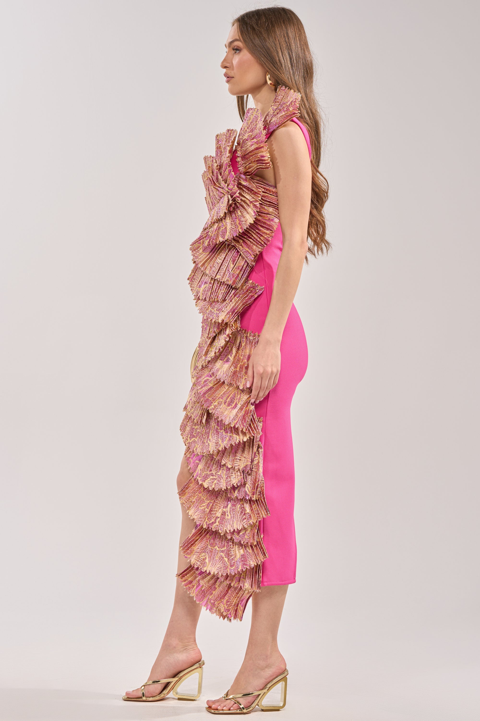 LUST FOR LIFE ASYMMETRICAL BROCADE MINI DRESS
