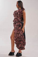 RESTLESS NIGHTS ASYMMETRICAL BROCADE TOP