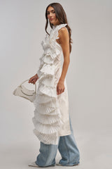 LUXURIOUS ASYMMETRICAL TOP IN WHITE