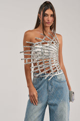 MADE YA LOOK RHINESTONE CAGE CORSET