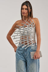 MADE YA LOOK RHINESTONE CAGE CORSET