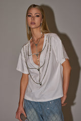 DIAMONDS DANCING RHINESTONE DETAIL TEE