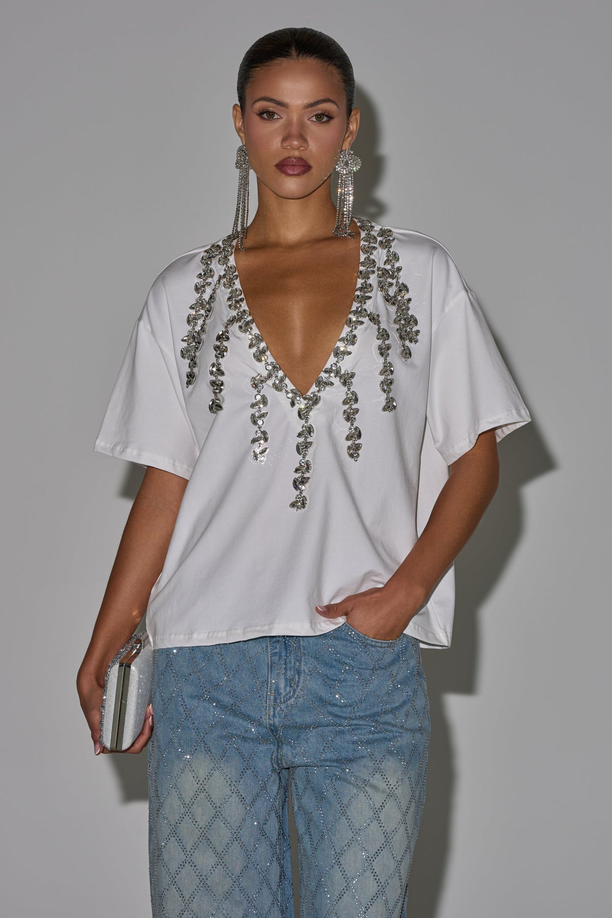 TOO DEEP RHINESTONE TEE