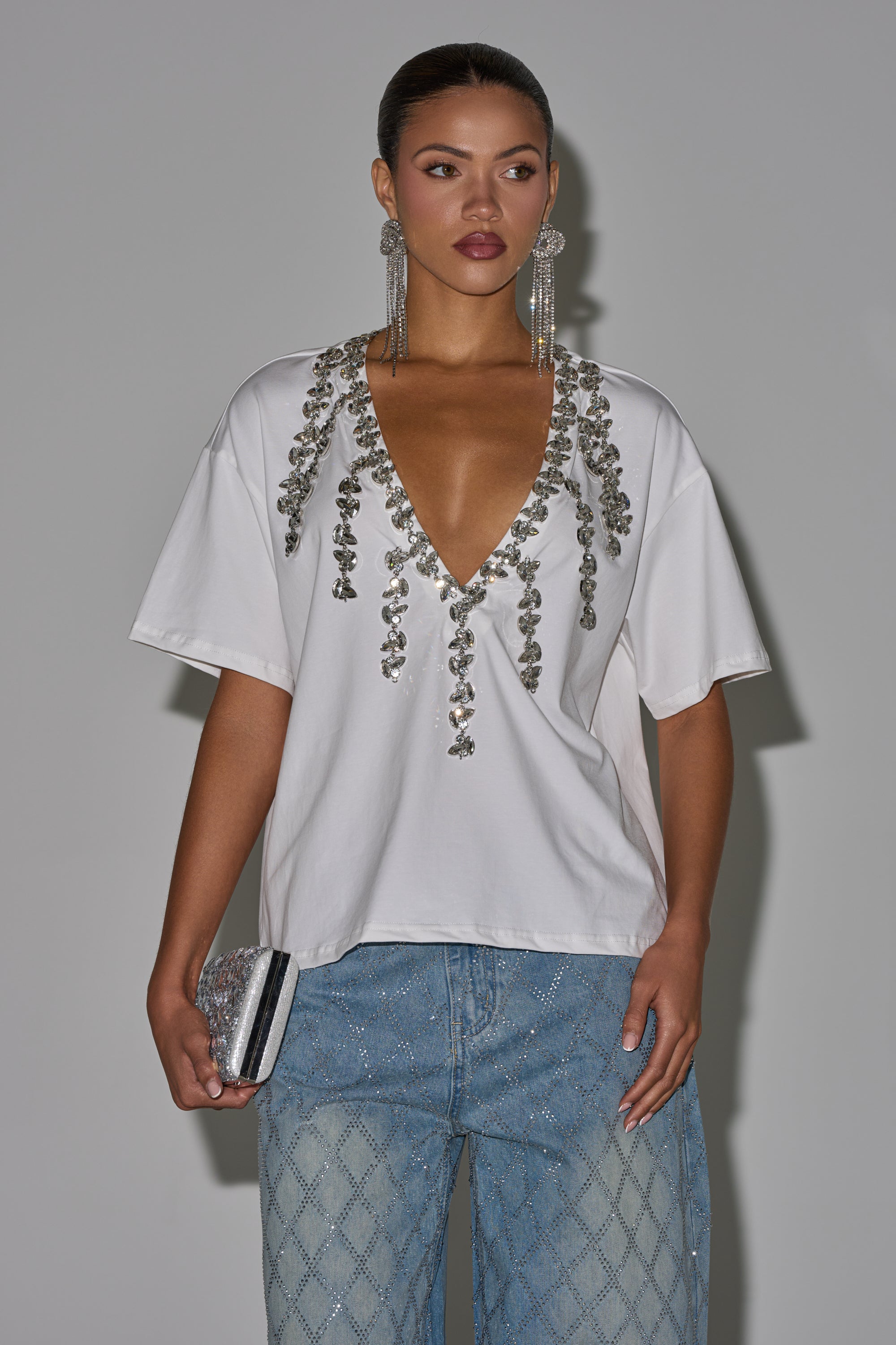 TOO DEEP RHINESTONE TEE
