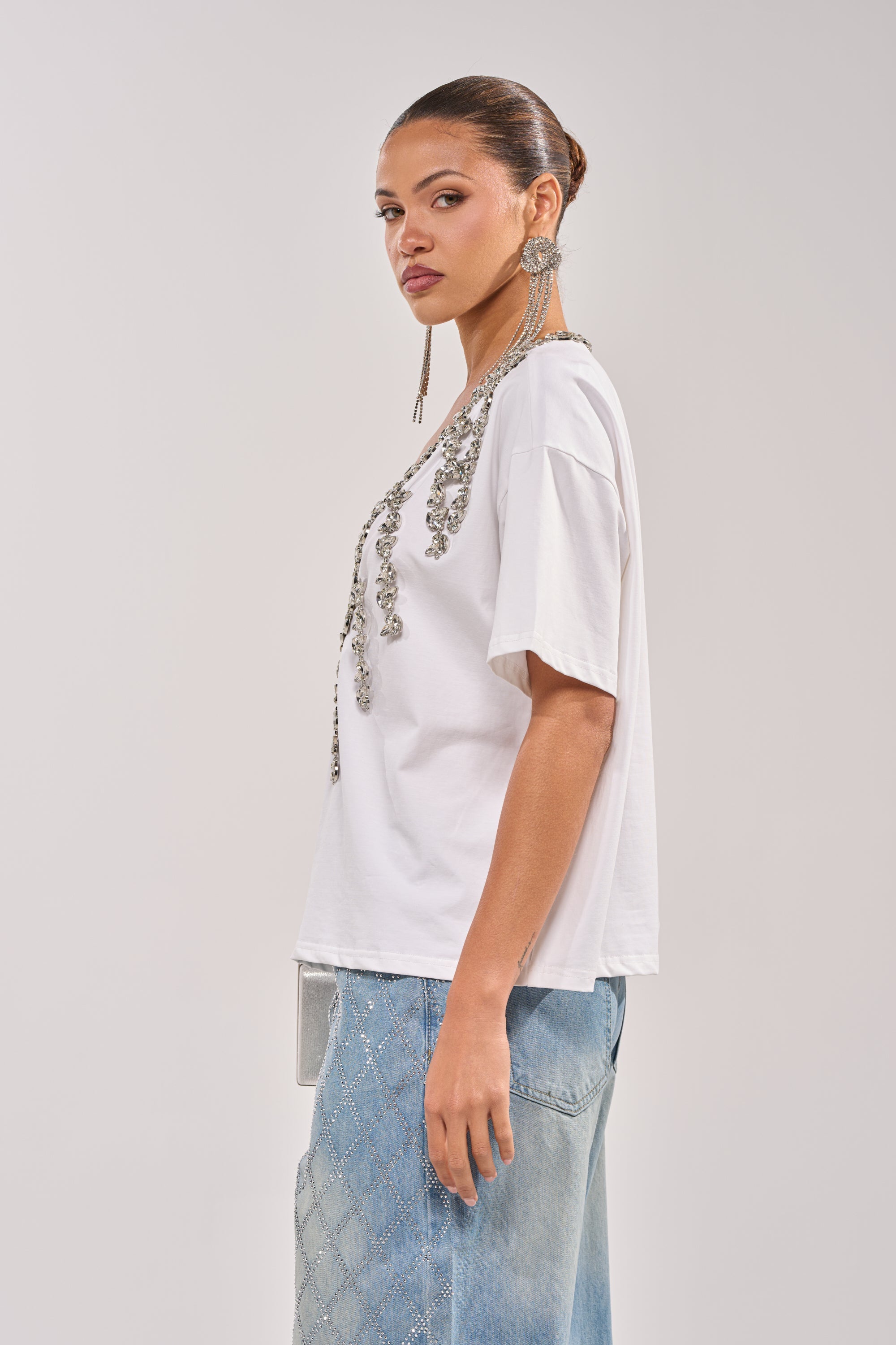 TOO DEEP RHINESTONE TEE