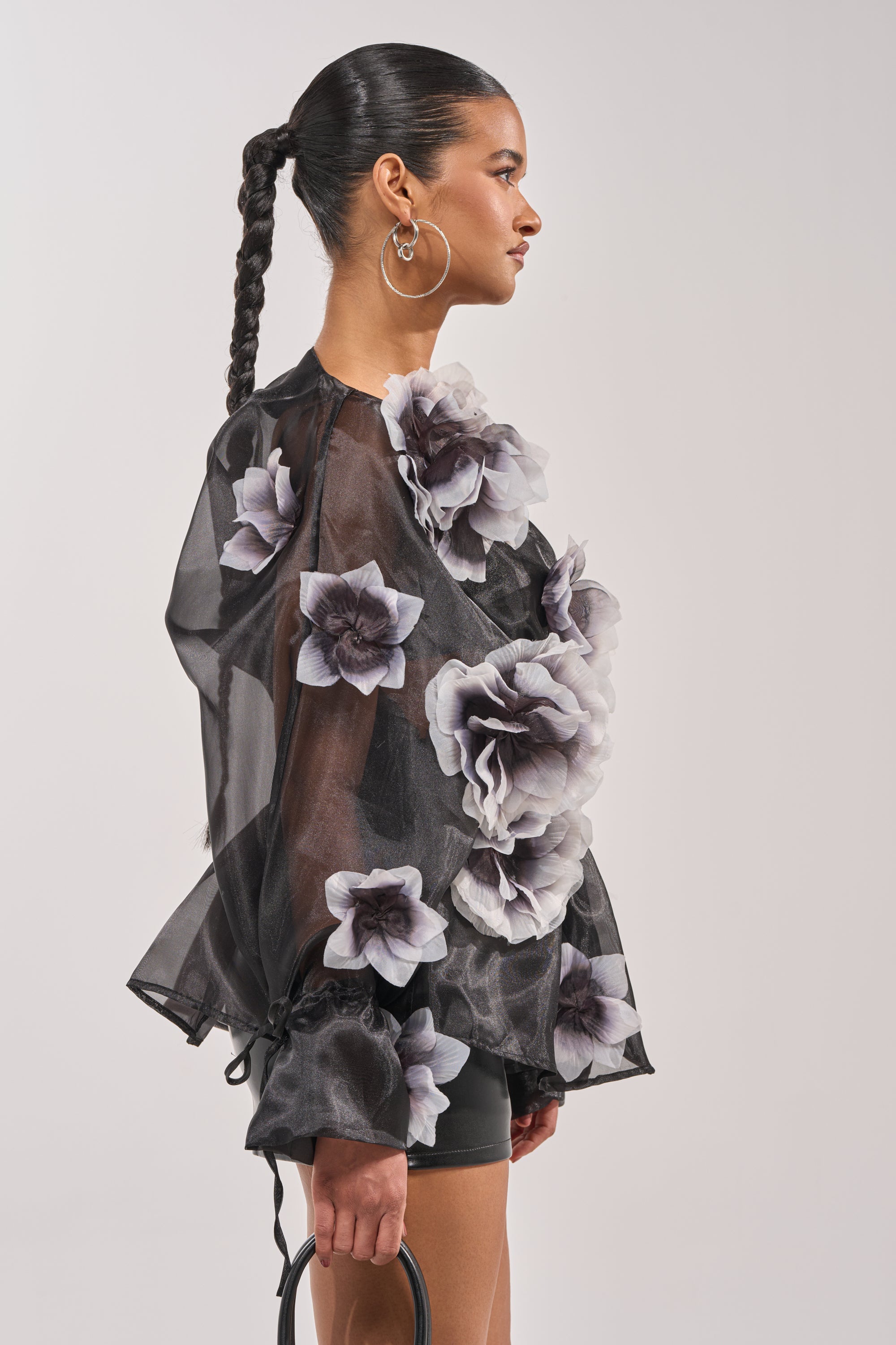 DARK BLOOM CHIFFON BLOUSE