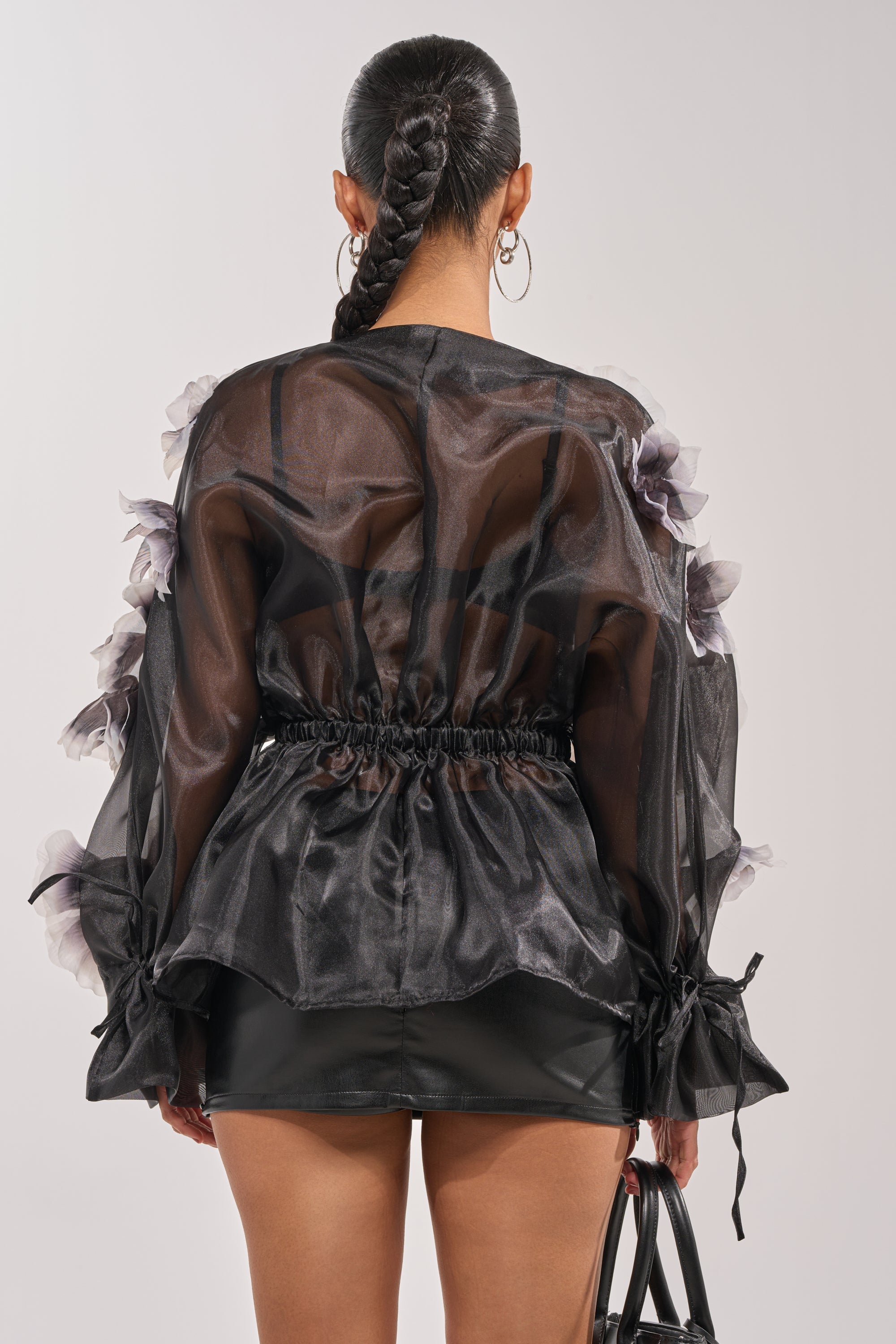 DARK BLOOM CHIFFON BLOUSE