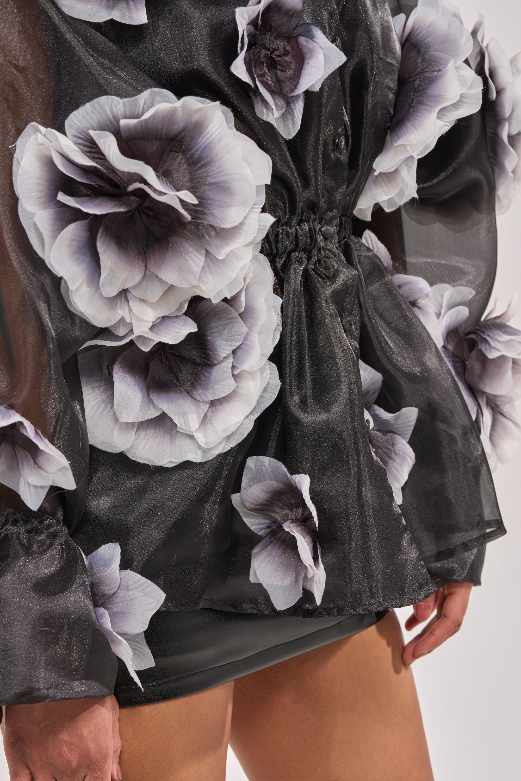 DARK BLOOM CHIFFON BLOUSE