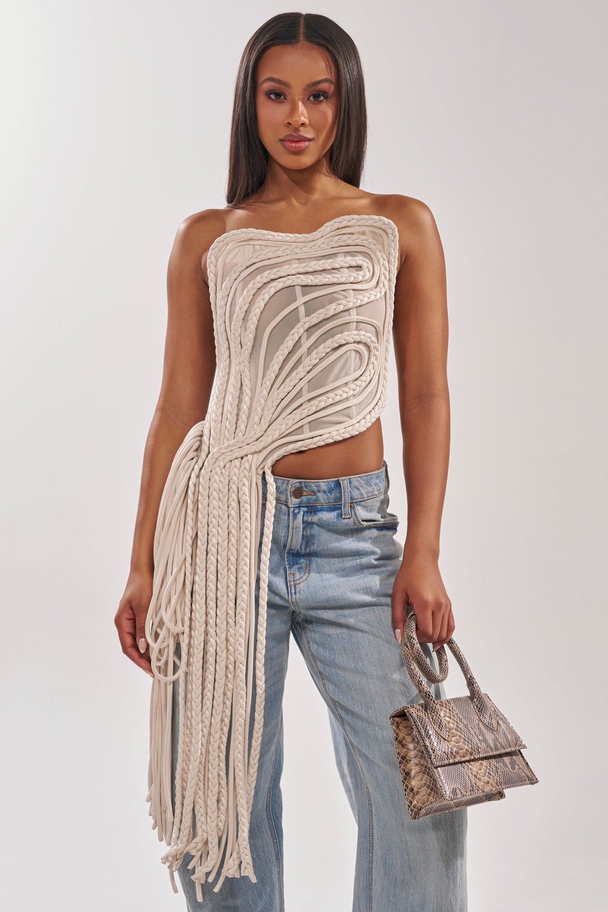 CUTTING YOU OFF MESH ROPE CORSET