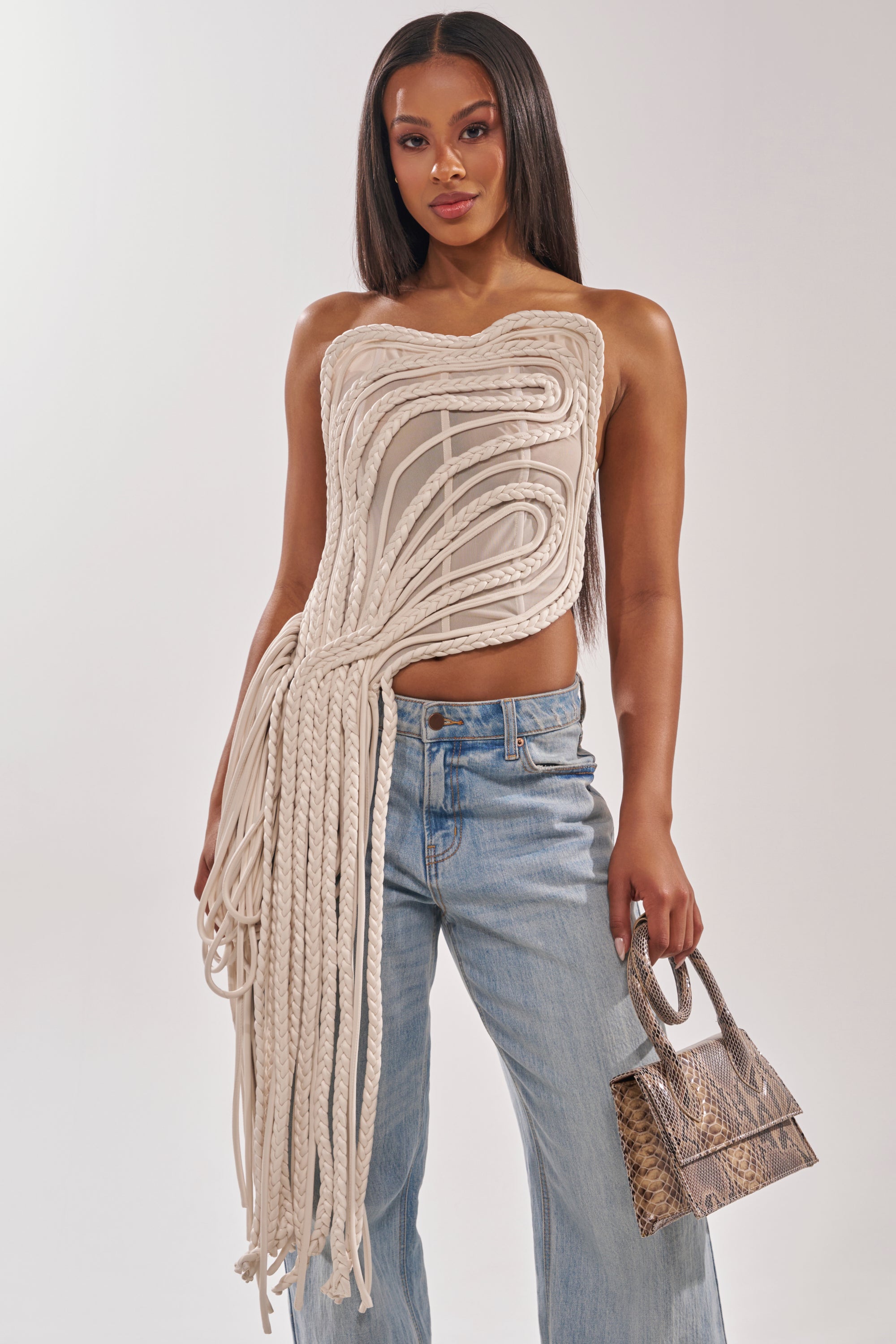 CUTTING YOU OFF MESH ROPE CORSET