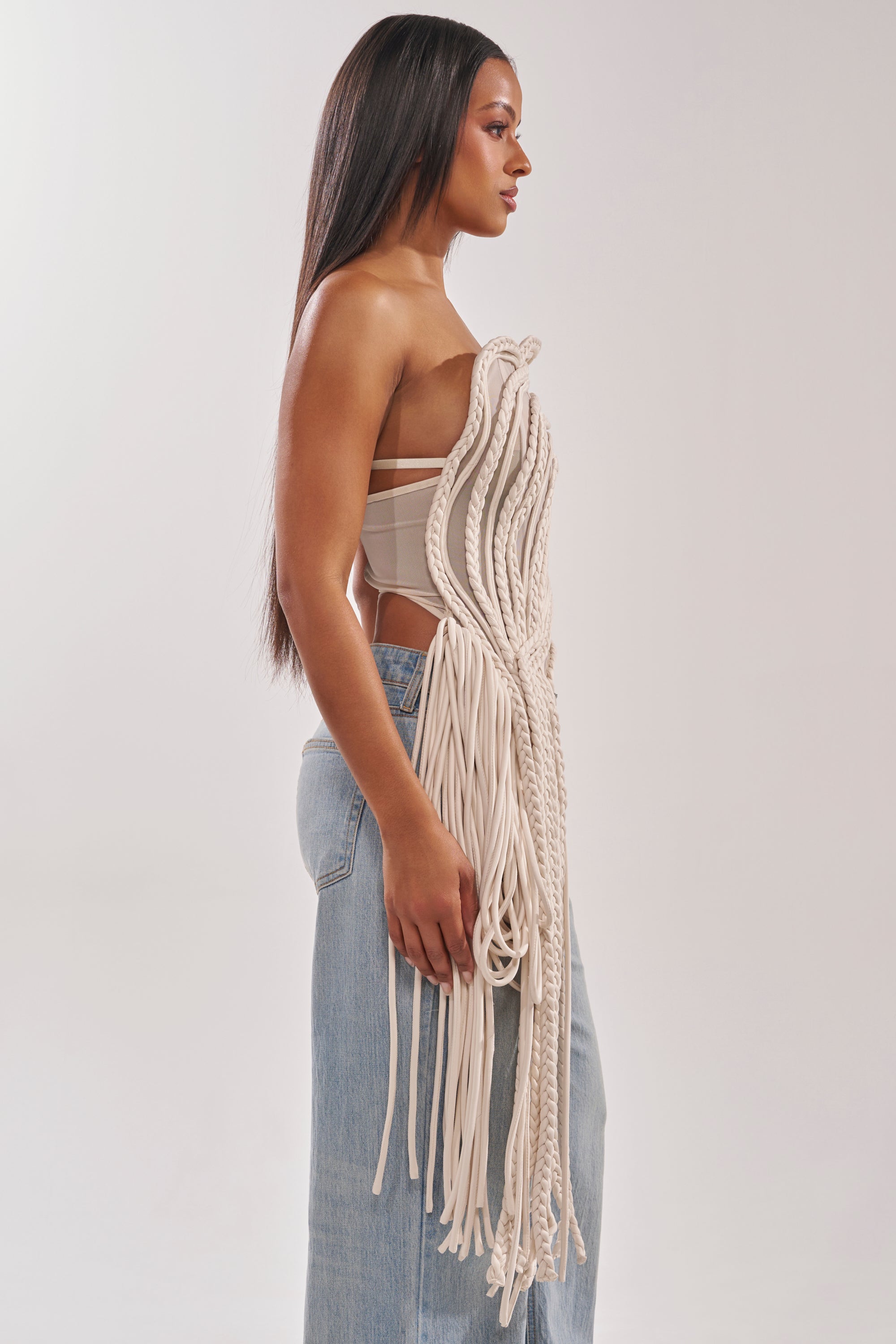 CUTTING YOU OFF MESH ROPE CORSET