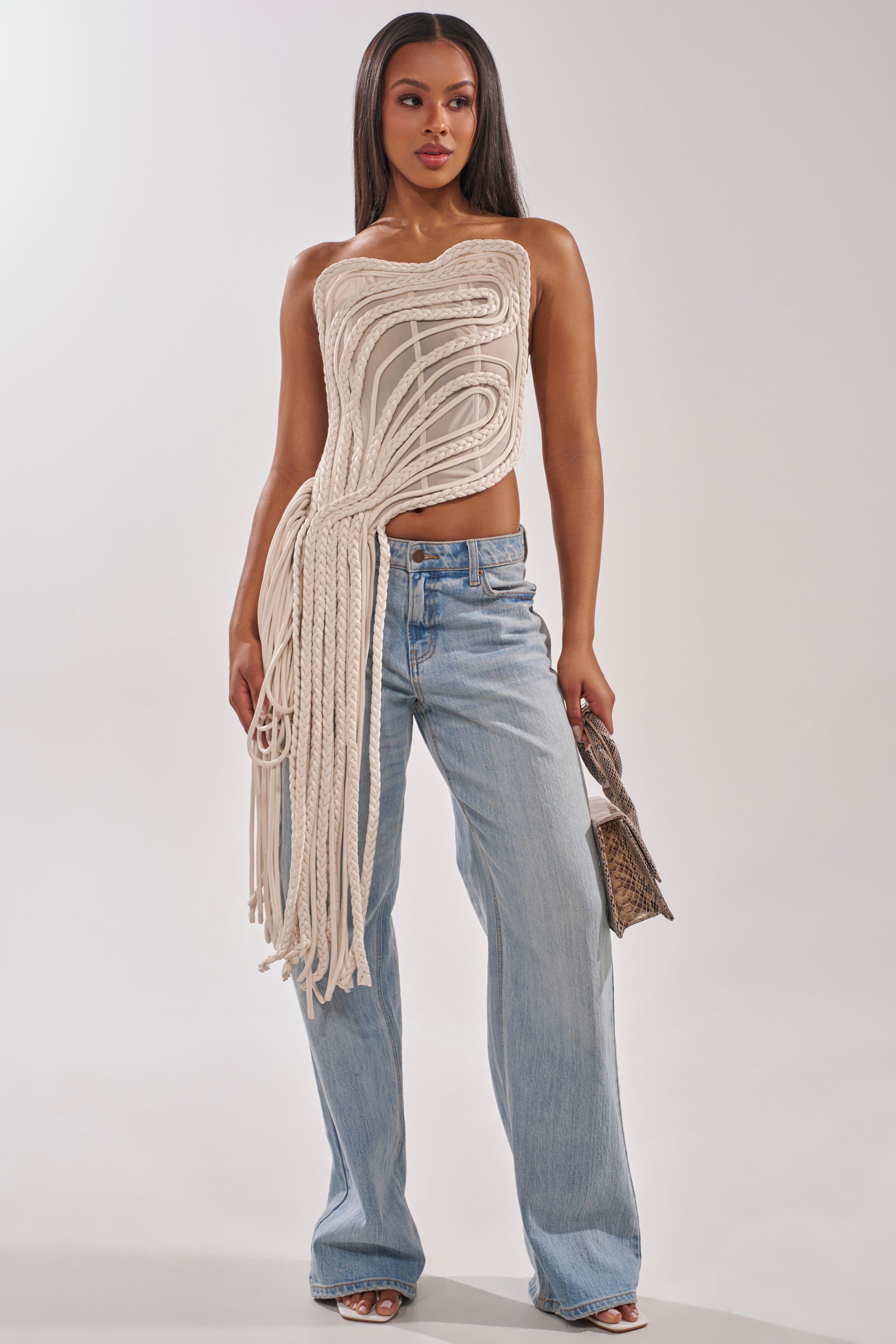 CUTTING YOU OFF MESH ROPE CORSET