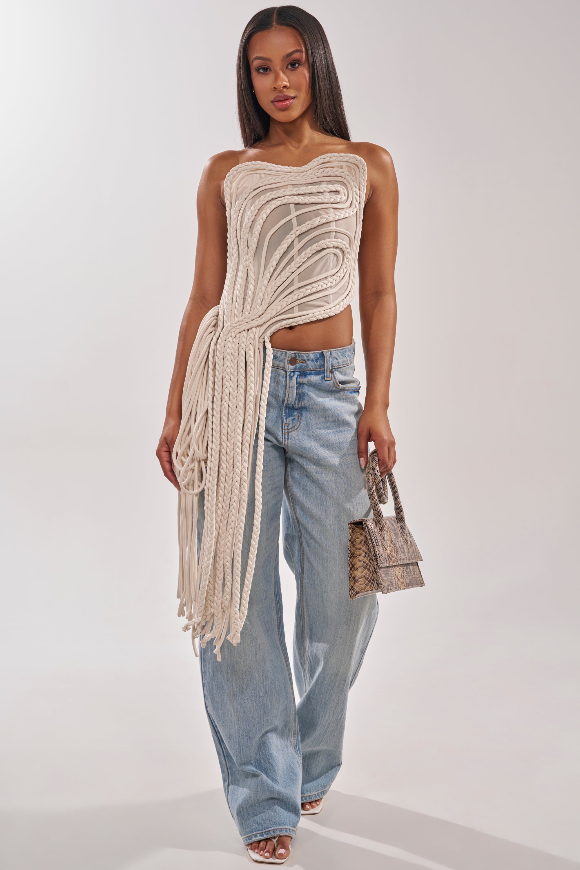 CUTTING YOU OFF MESH ROPE CORSET
