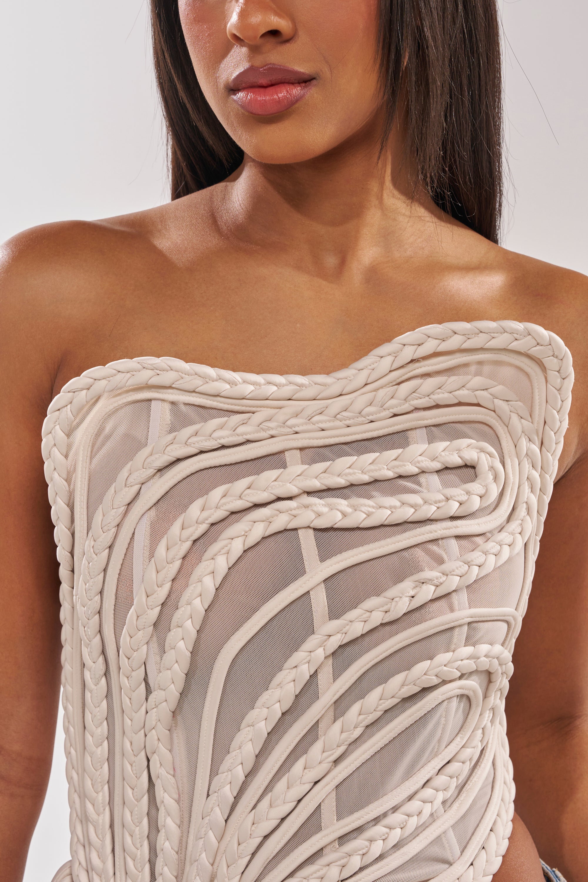 CUTTING YOU OFF MESH ROPE CORSET