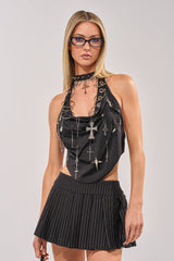 IN YOUR NIGHTMARES EMBELLISHED MESH CORSET