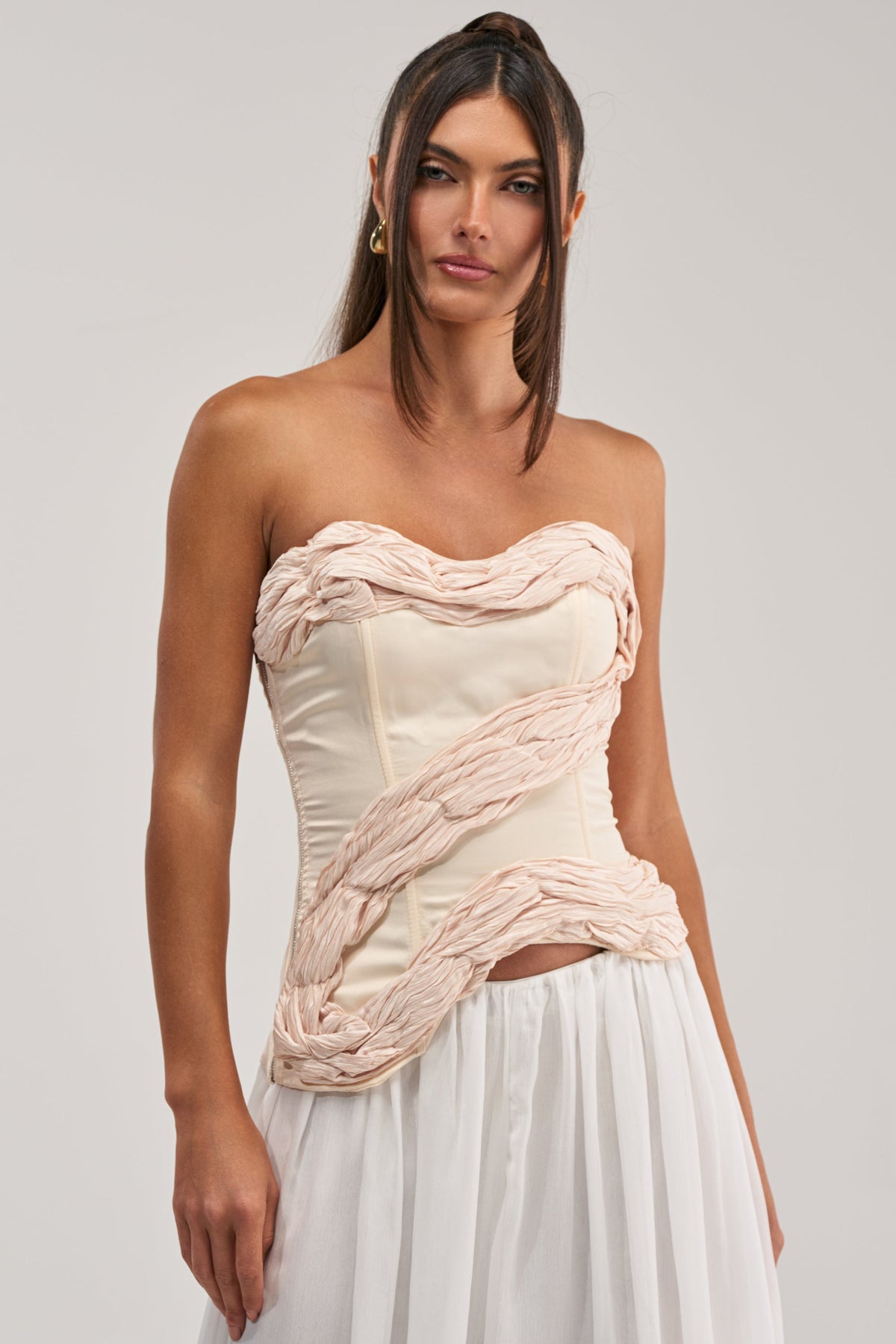 WHITE HOT SATIN CORSET