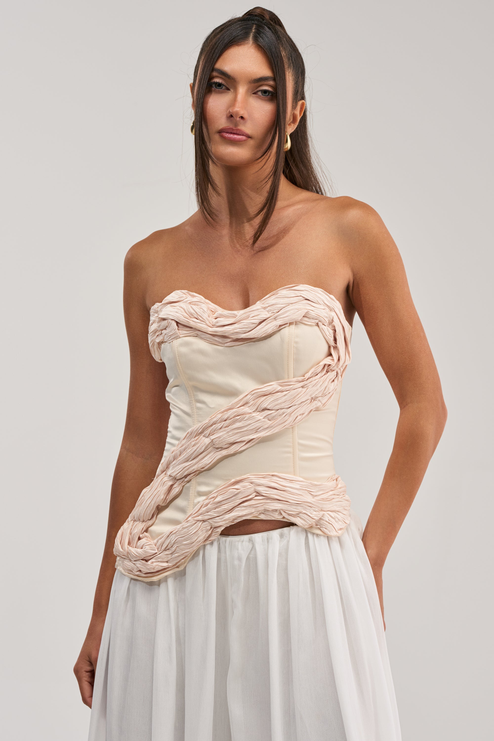 WHITE HOT SATIN CORSET