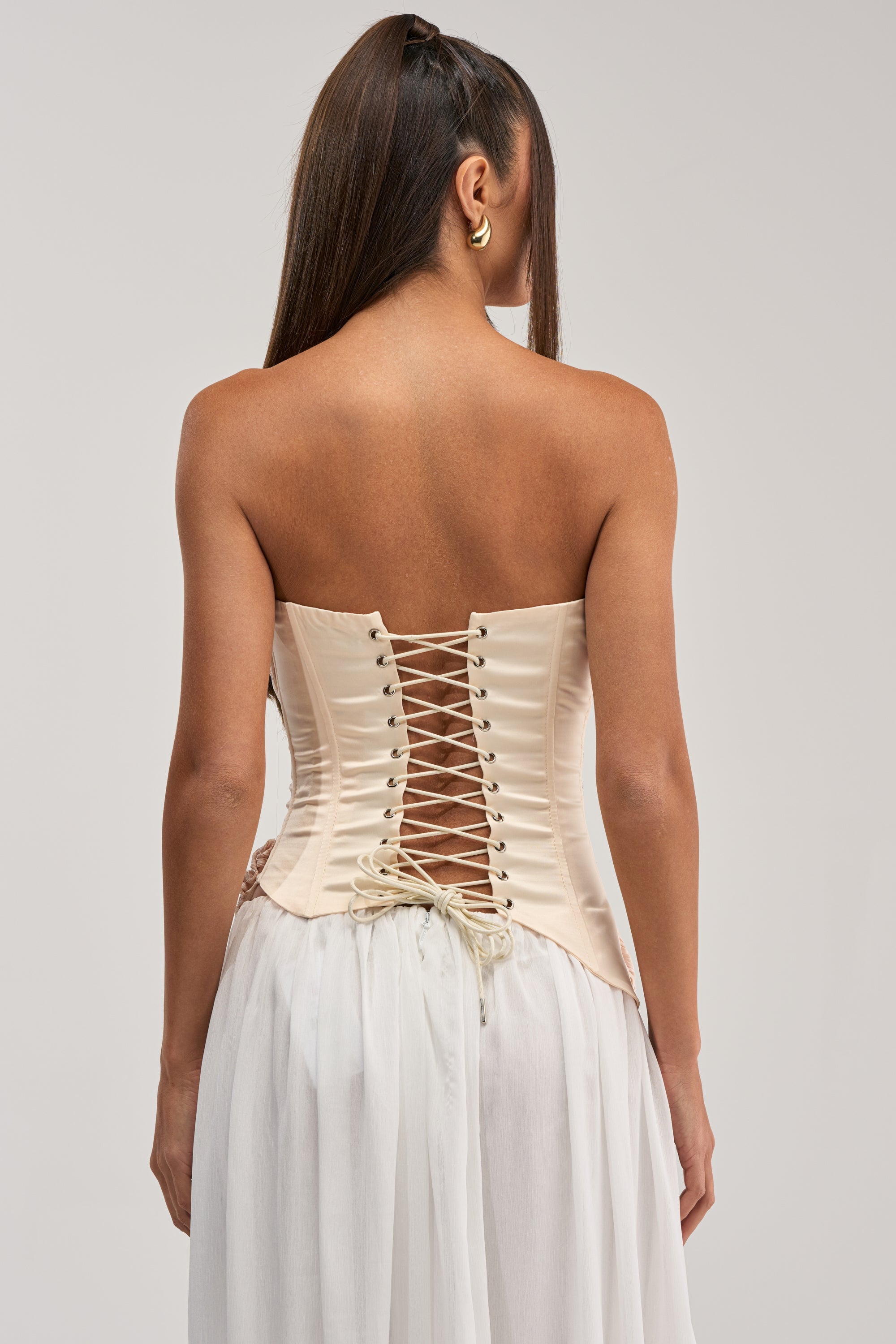 WHITE HOT SATIN CORSET