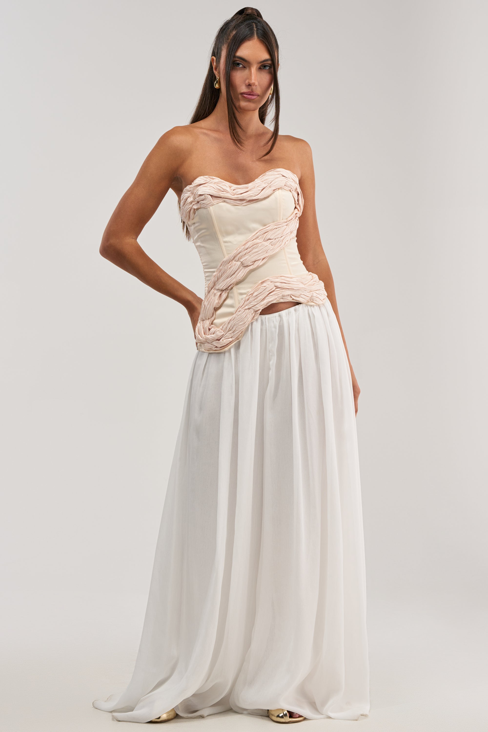 WHITE HOT SATIN CORSET