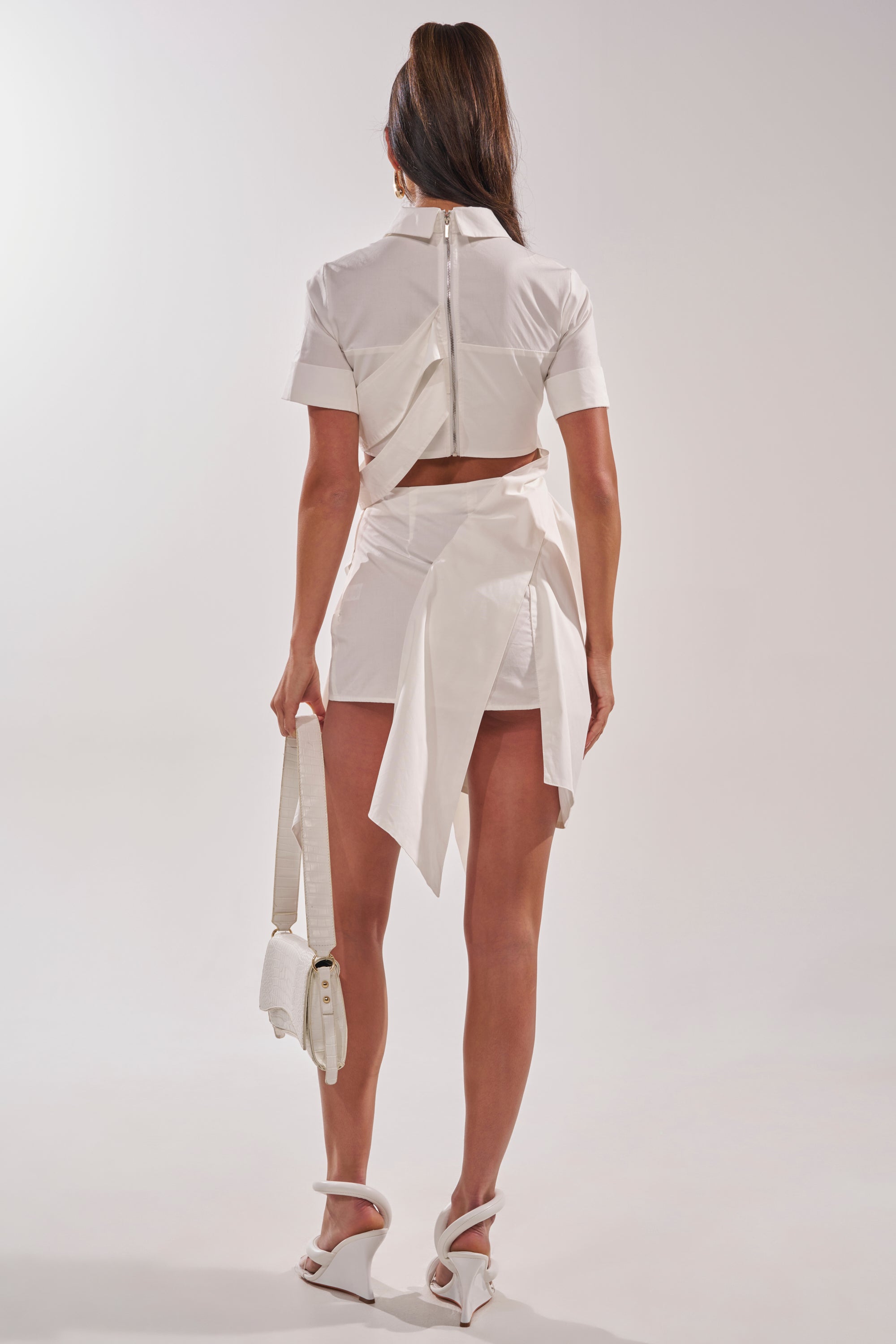 RIRI CUT OUT POPLIN MIDI DRESS