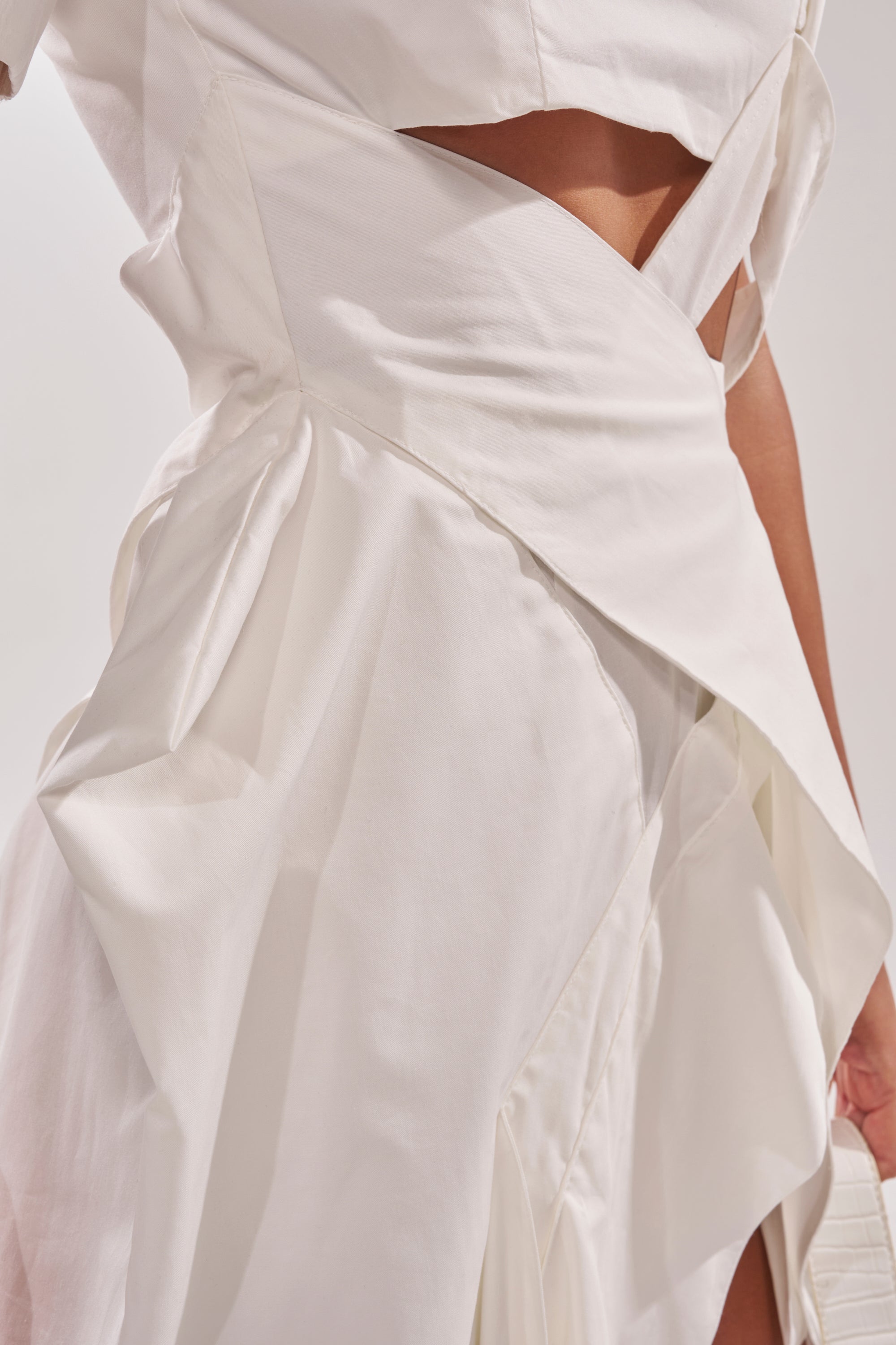 RIRI CUT OUT POPLIN MIDI DRESS