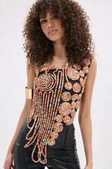 ROUND AND ROUND ASYMMETRIC SLEEVELESS TOP