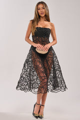 MAYRA ABSTRACT MIDI DRESS