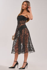 MAYRA ABSTRACT MIDI DRESS