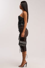 PUNK ROCK LEATHER MIDI DRESS