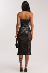 PUNK ROCK LEATHER MIDI DRESS