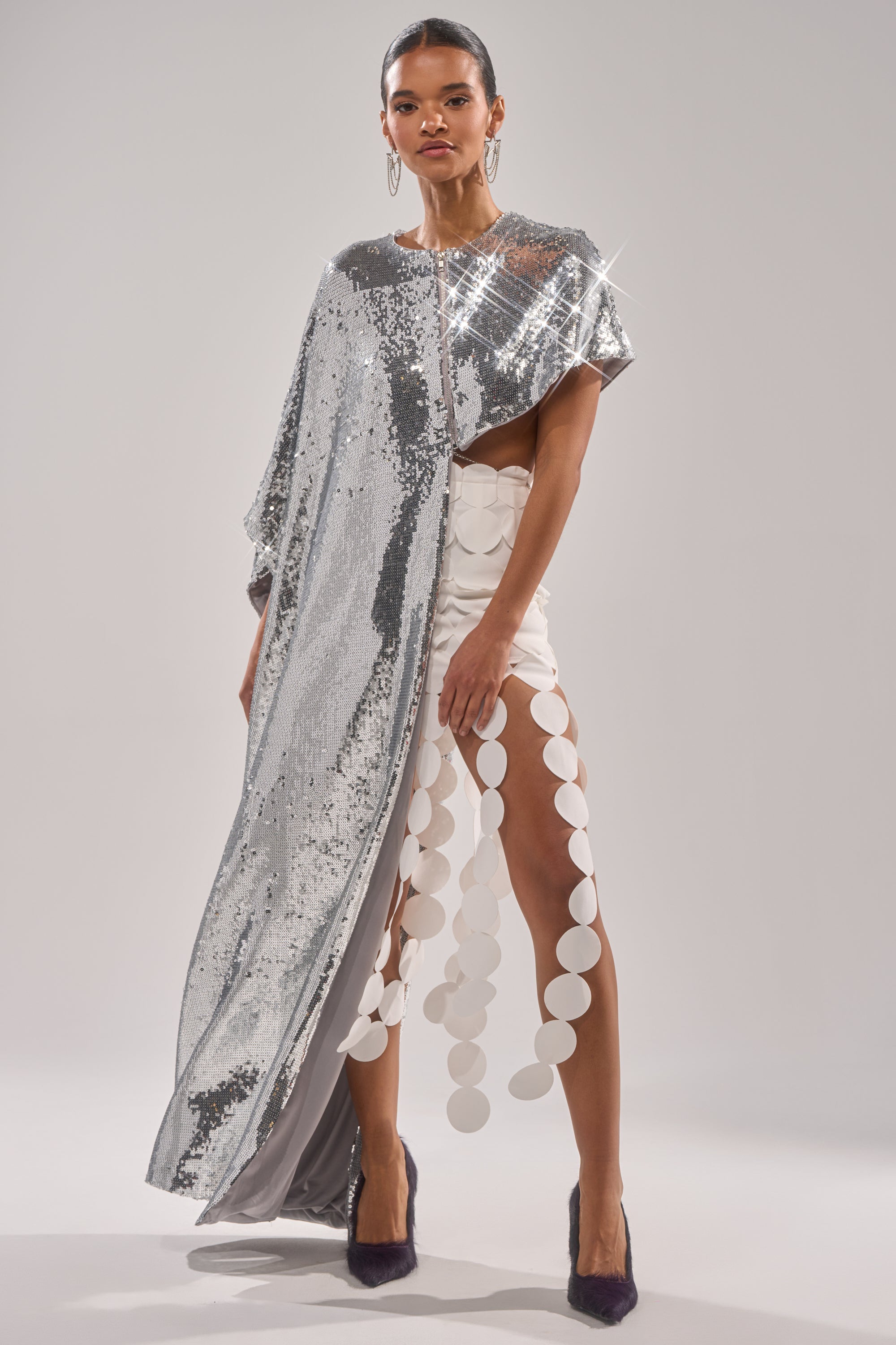 ROYALTY CIRCLE CUT OUT MAXI SKIRT