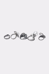 CHROME CRUSH PEARL RING SET
