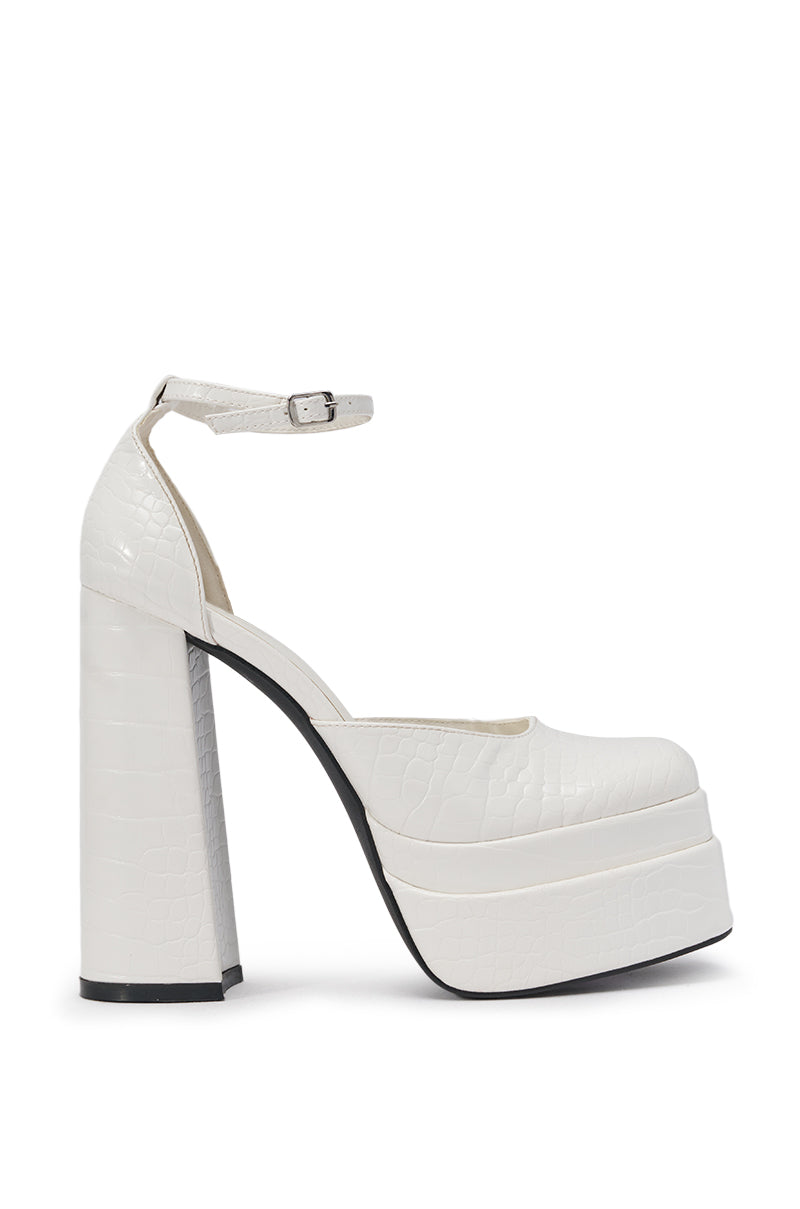 AZALEA WANG YUFFIE WHITE CROC PLATFORM PUMP