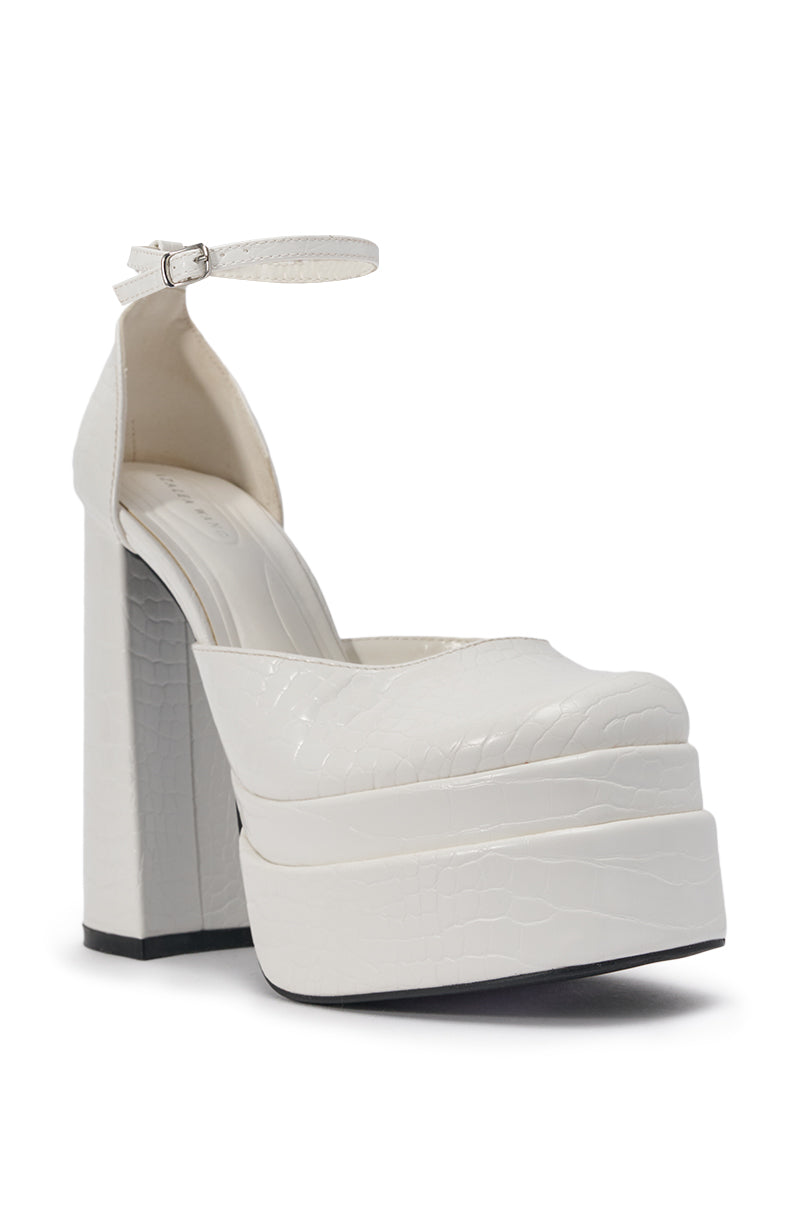 AZALEA WANG YUFFIE WHITE CROC PLATFORM PUMP