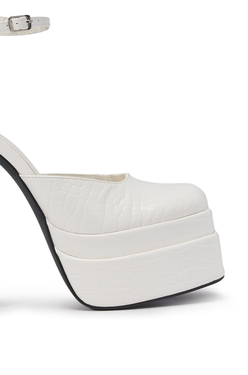 AZALEA WANG YUFFIE WHITE CROC PLATFORM PUMP