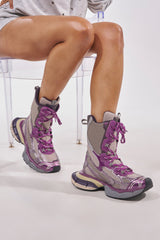 AZALEA WANG YVONNE PURPLE LACE UP SNEAKER