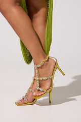 AZALEA WANG ZETA CITRON EMBELLISHED UPPER STILETTO SANDAL