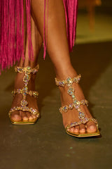 AZALEA WANG ZETA CITRON EMBELLISHED UPPER STILETTO SANDAL