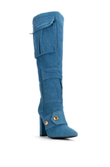 JAMISEN BLUE CHUNKY BOOT IN DENIM