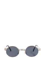 ANISTON SMALL CIRCLE FRAME SUNGLASSES IN BLACK