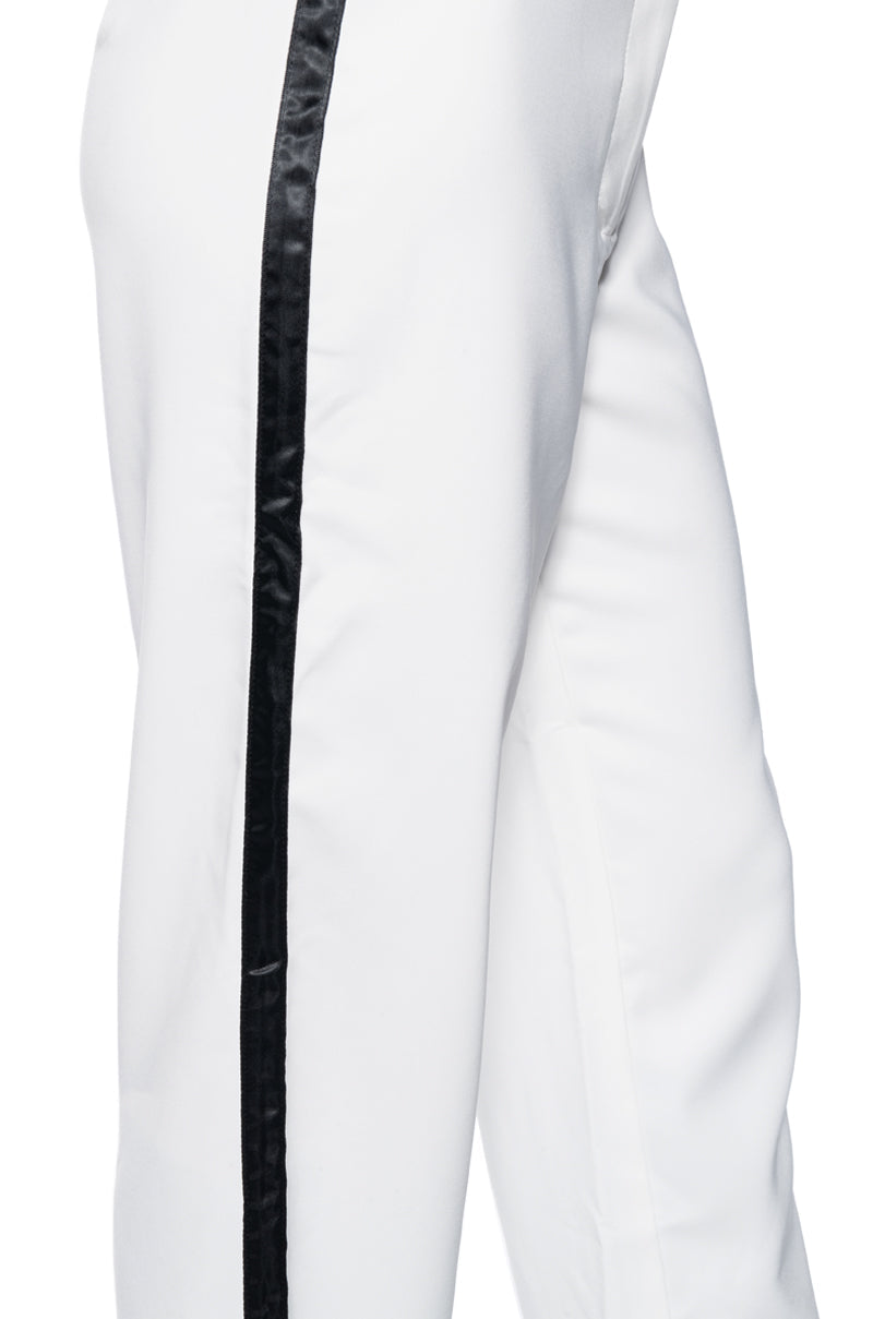 LANTIS WHITE TROUSER WITH RIBBON SEAM