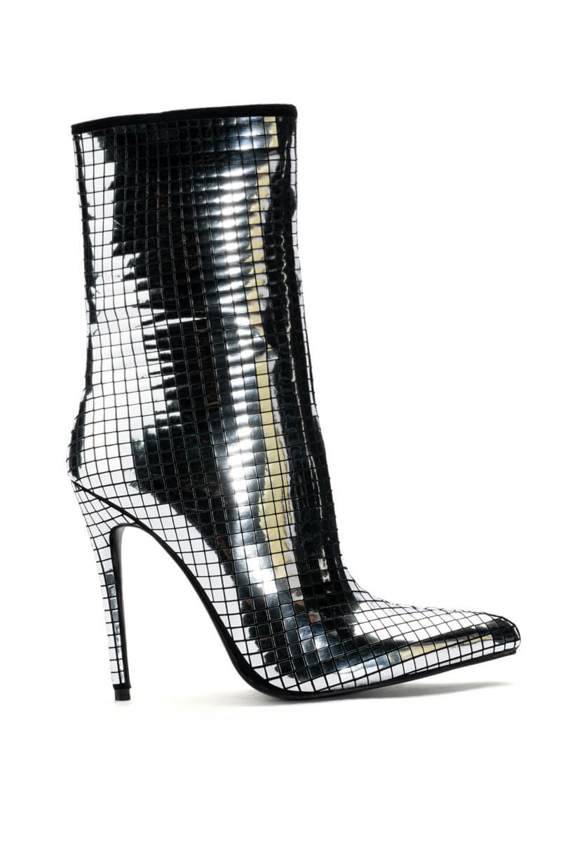 AZALEA WANG MONTROSE SILVER BOOTIE IN STILETTO