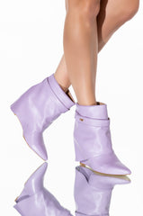 AZALEA WANG OFF THE GRID WEDGE BOOTIE IN PURPLE