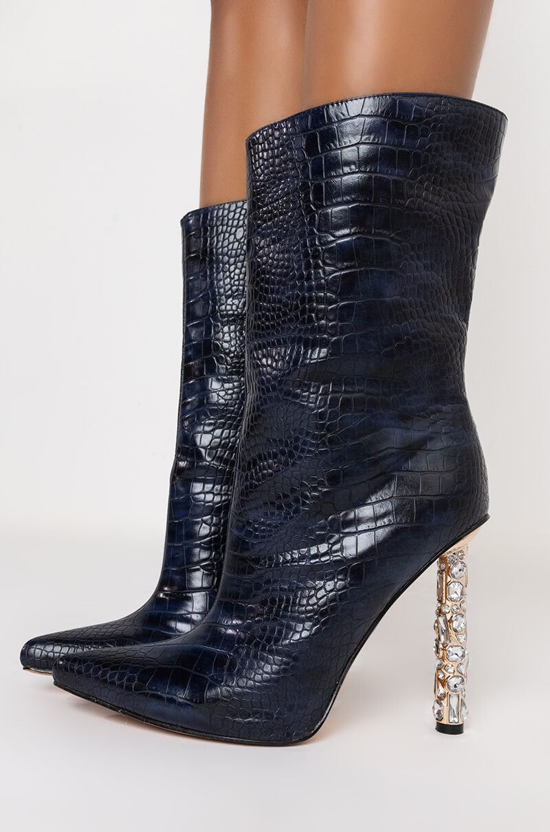 AZALEA WANG PLAY WITH MY HEART STILETTO BOOTIE IN BLUE
