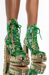 AZALEA WANG RICHIE RICH CHUNKY BOOTIE IN GREEN
