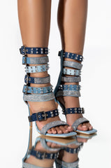 AZALEA WANG SWEET THEN SOUR STILETTO SANDAL IN DENIM