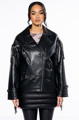 AZALEA WANG THE BOYFRIEND COWGIRL PU MOTO JACKET